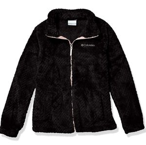 Columbia Girls' Fire Side Sherpa Full Zip Black Jacket.